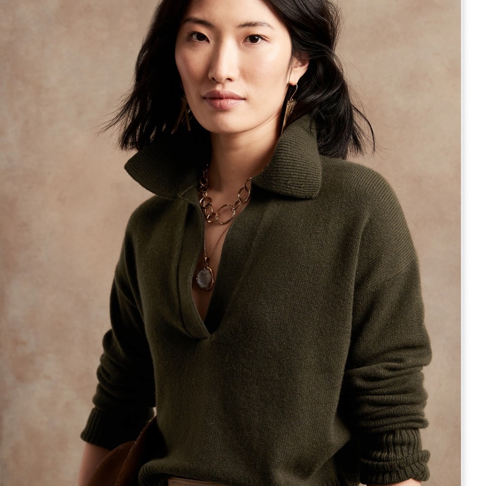 Banana Republic cashmere Johnny collar sweater xxs